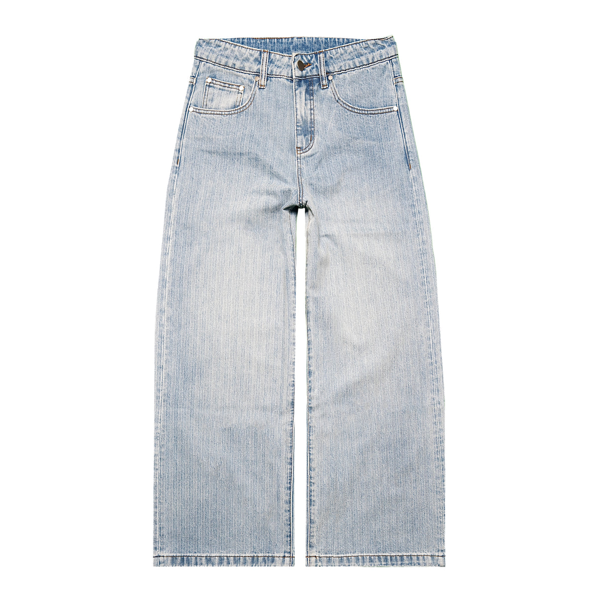 Pinstripe Denim Jeans