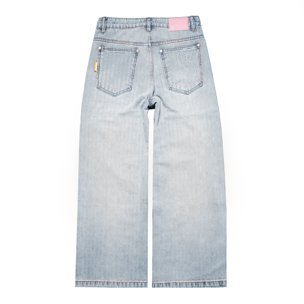 Pinstripe Denim Jeans