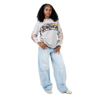 Pinstripe Denim Jeans