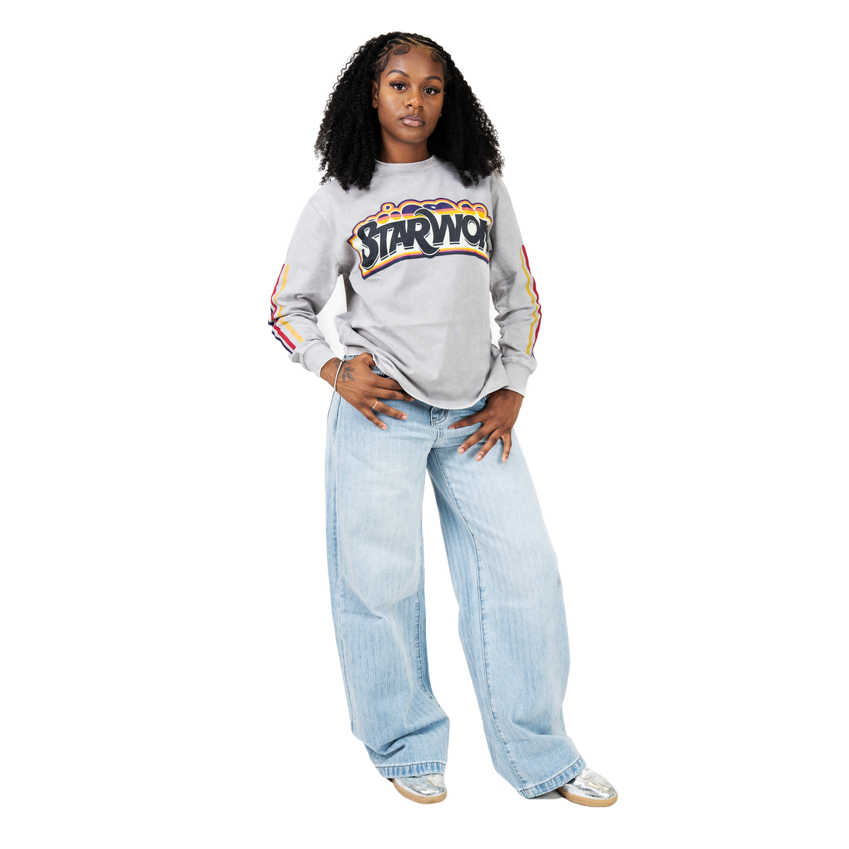 Pinstripe Denim Jeans