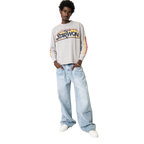 Pinstripe Denim Jeans