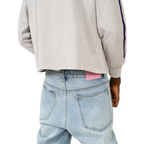 Pinstripe Denim Jeans